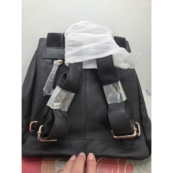 New Clove + Revel Black Backpack Leather & Suede Gold Hardware 10\